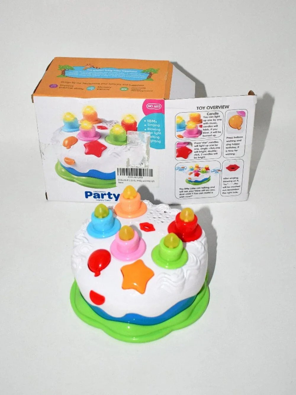 OKREVIEW First Birthday Cake Toy, Musical Light Up, Pretend Play, 18M+, Green, N
